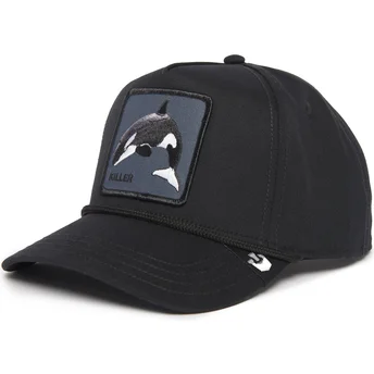 goorin-bros-schwarze-snapback-kappe-mit-gebogenem-schirm-orca-killerwal-100-the-farm-all-over-canvas