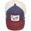 goorin-bros-dunkelblaue-beige-und-rote-snapback-kappe-gallo-cock-all-american-rooster-100-the-farm-all-over-canvas