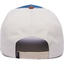 goorin-bros-tough-bully-100-the-farm-all-over-canvas-snapback-kappe-mit-gebogenem-schirm-in-blau-weiss-und-braun-mit-bulldoggenm