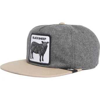 Goorin Bros. Snapback Kappe Grau und Braun mit Schaf Black Sheep Flock Mountain The Farm Flats.