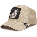 beige-trucker-kappe-wolf-lone-wolf-sign-o-the-times-the-farm-paisley-von-goorin-bros