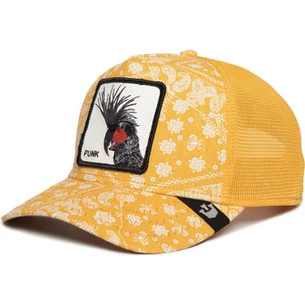 Trucker-Cap gelb Vogel Punk Spray Paint Arch The Farm Paisley von Goorin Bros.