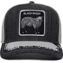 schwarze-und-graue-trucker-kappe-silky-sheep-the-farm-silky-roots-von-goorin-bros