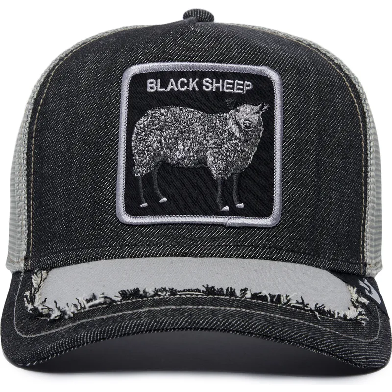 trucker-cap-schwarz-und-grau-schaf-silky-sheep-the-farm-silky-roots-von-goorin-bros