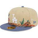 los-angeles-dodgers-mlb-new-era-5950-team-landscape-braune-und-blaue-flache-kappe