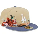 los-angeles-dodgers-mlb-new-era-5950-team-landscape-braune-und-blaue-flache-kappe