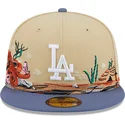 los-angeles-dodgers-mlb-new-era-5950-team-landscape-braune-und-blaue-flache-kappe