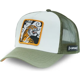 Trucker-Cap weiß und grün Tiger Angry Tiger CL4 TIG Beasts von Capslab