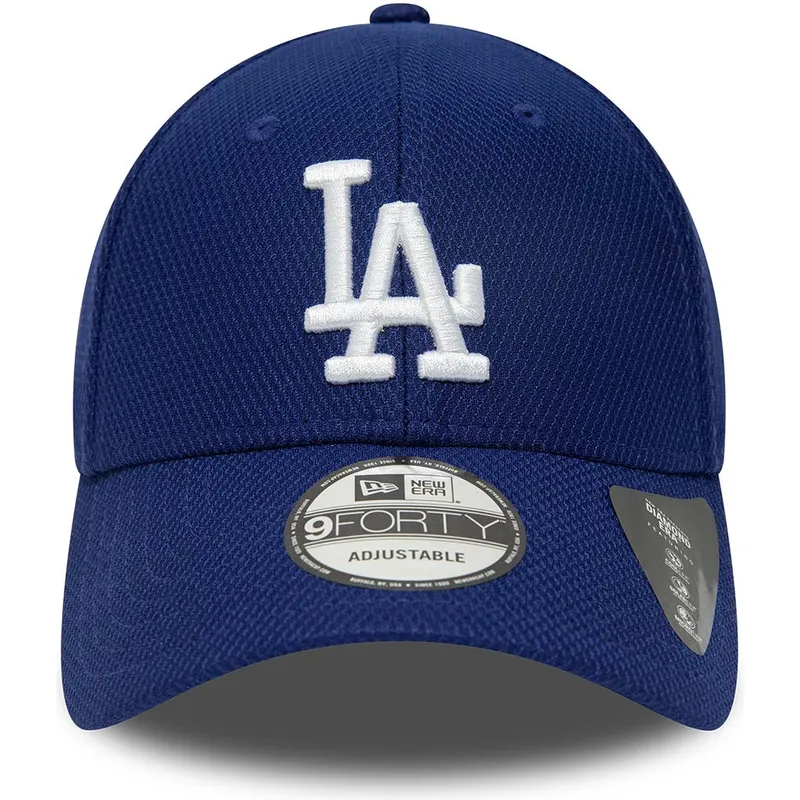 mutzen-gebogen-blau-verstellbares-band-9forty-diamond-era-essential-der-los-angeles-dodgers-mlb-von-new-era
