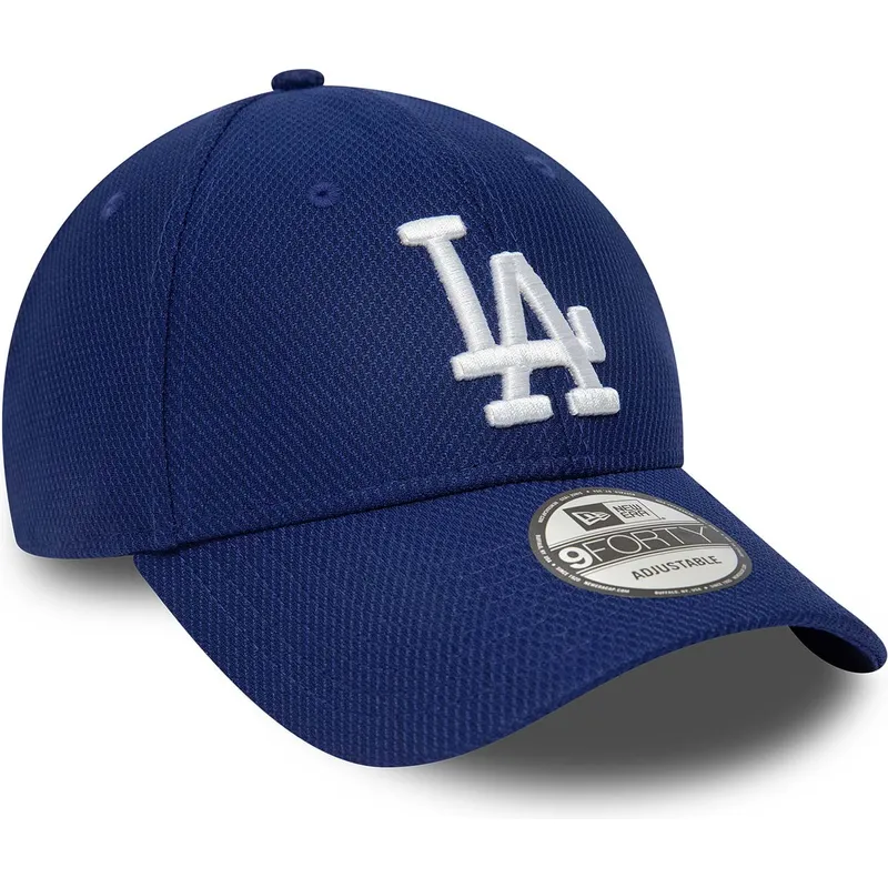 mutzen-gebogen-blau-verstellbares-band-9forty-diamond-era-essential-der-los-angeles-dodgers-mlb-von-new-era