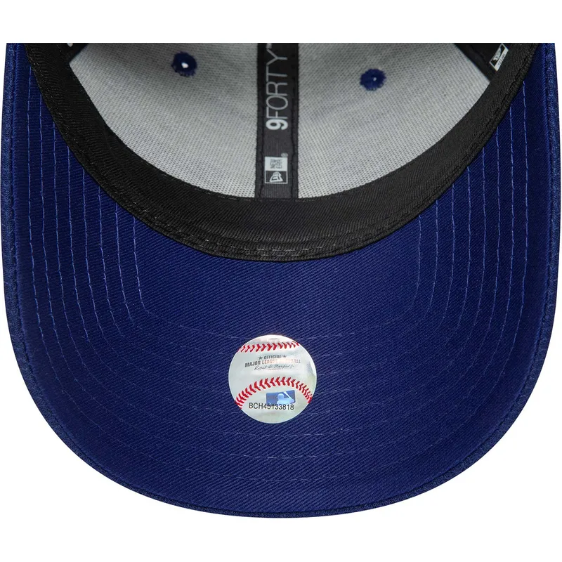 mutzen-gebogen-blau-verstellbares-band-9forty-diamond-era-essential-der-los-angeles-dodgers-mlb-von-new-era