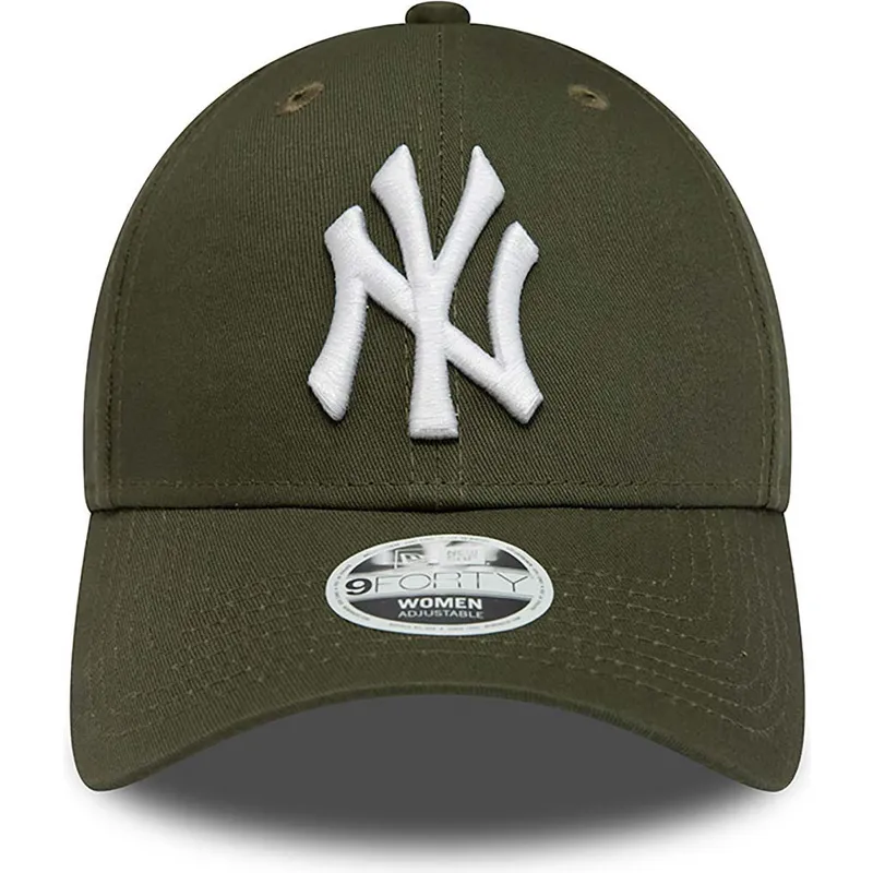 grune-verstellbare-curved-cap-fur-damen-9forty-league-essential-der-new-york-yankees-mlb-von-new-era