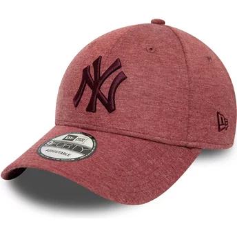 New Era Curved Brim Maroon Logo 9FORTY Jersey Essential New York Yankees MLB Maroon Adjustable Cap