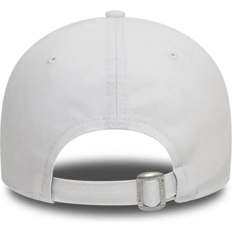 weisse-verstellbare-curved-cap-mit-weissem-logo-9forty-league-essential-der-los-angeles-dodgers-mlb-von-new-era