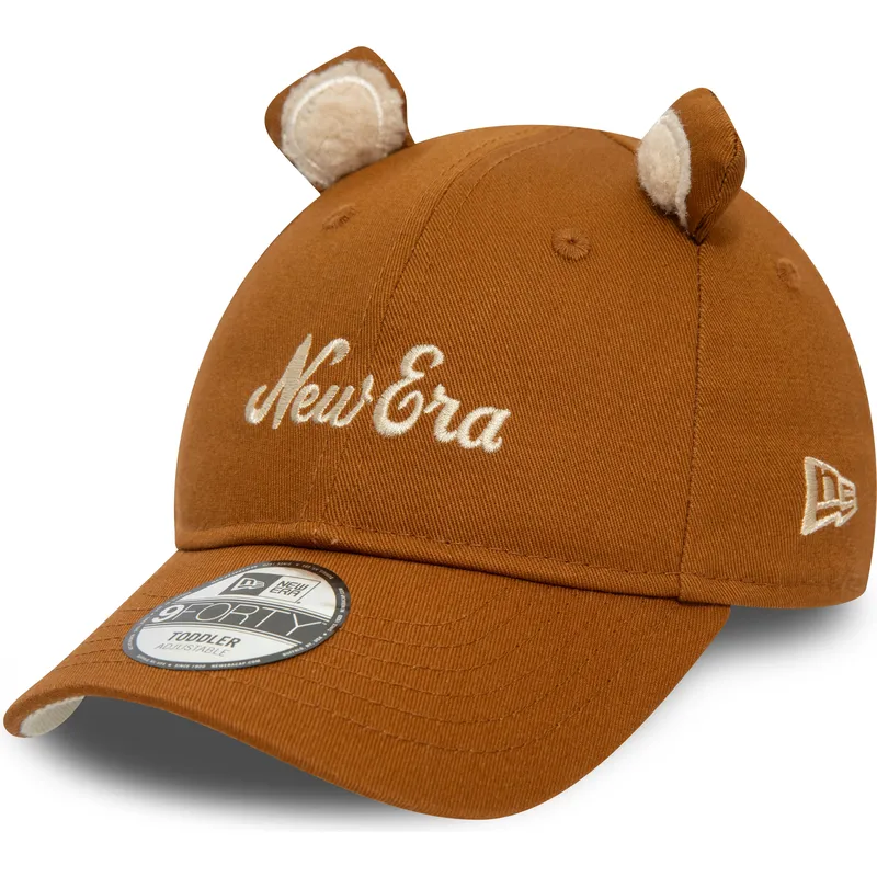 new-era-9forty-script-animal-verstellbare-braune-kinder-cap-mit-gebogenem-schirm