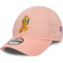verstellbare-rosa-kinderkappe-9forty-mit-gebogenem-schirm-von-tweety-looney-tunes-von-new-era