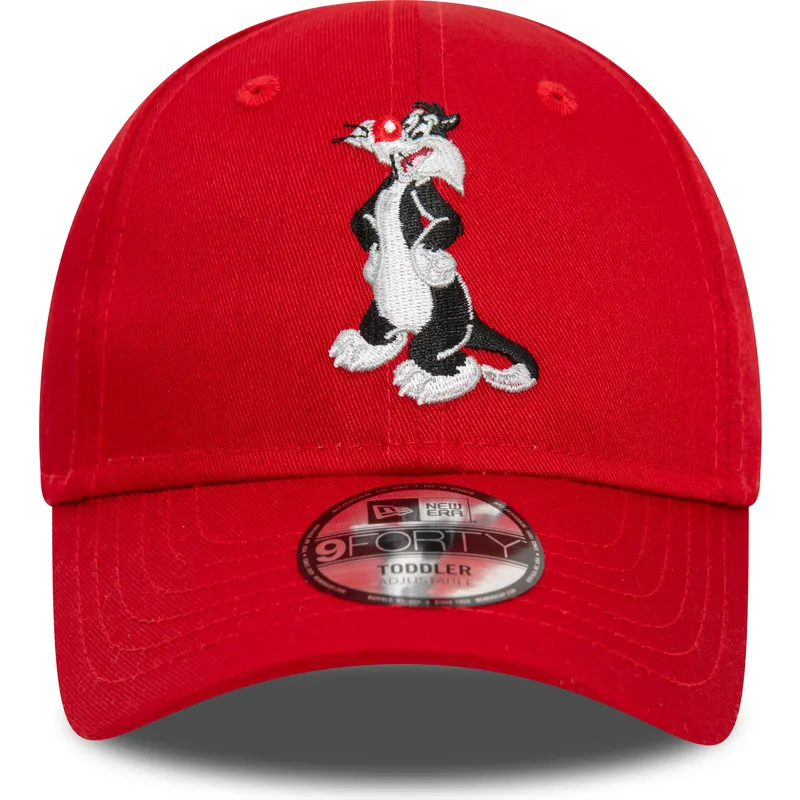 verstellbare-rote-kinderkappe-9forty-mit-gebogenem-schirm-von-sylvester-looney-tunes-von-new-era