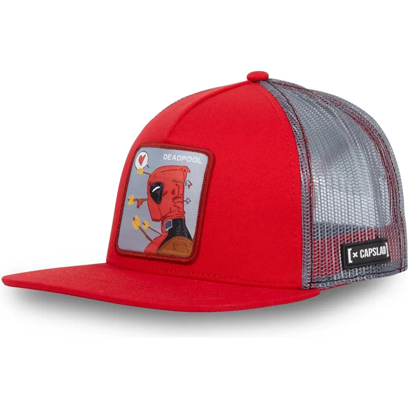 rote-und-graue-truckerkappe-deadpool-duo-marvel-comics-von-capslab