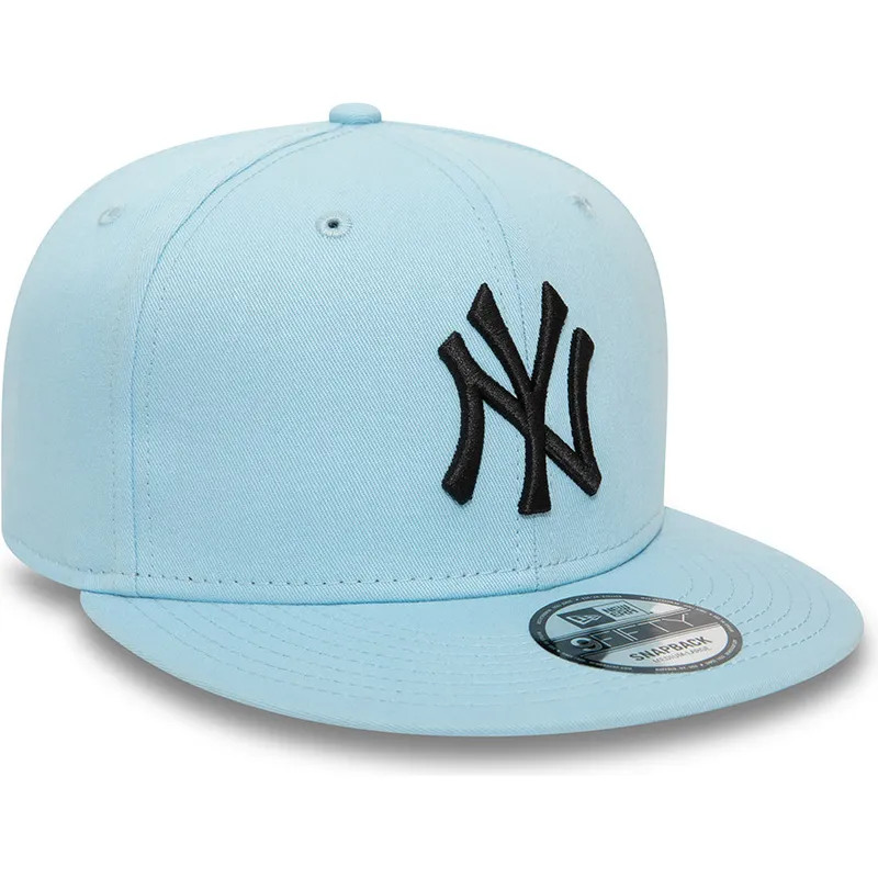 mutzen-flach-blau-snapback-claro-negro-9fifty-league-essential-der-new-york-yankees-mlb-von-new-era