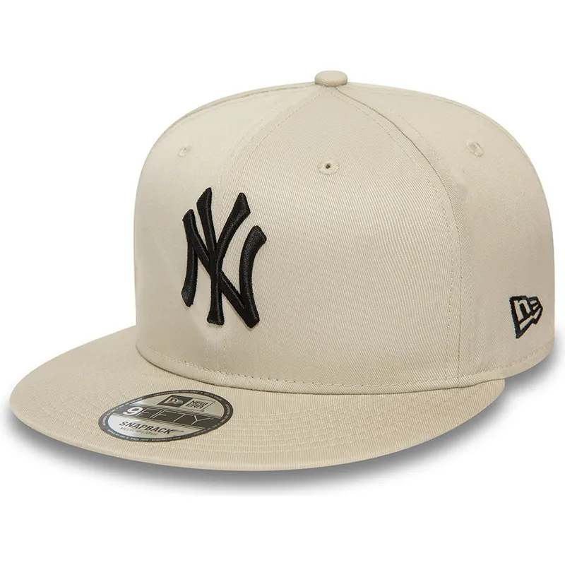 mutzen-flach-beige-snapback-negro-9fifty-league-essential-der-new-york-yankees-mlb-von-new-era