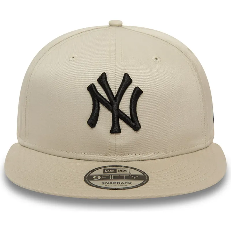 mutzen-flach-beige-snapback-negro-9fifty-league-essential-der-new-york-yankees-mlb-von-new-era