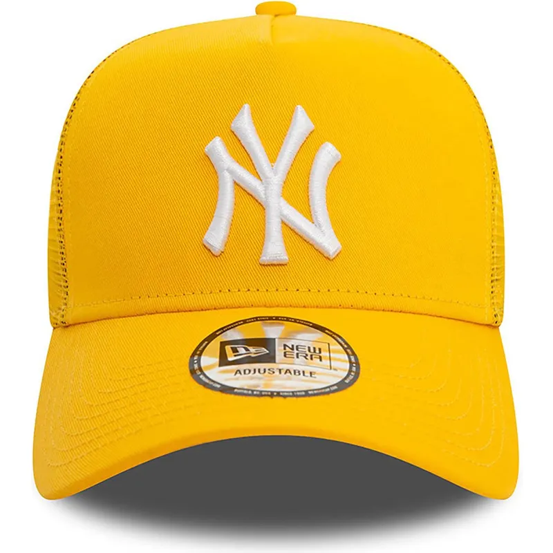 gelbe-trucker-cap-a-frame-league-essential-der-new-york-yankees-mlb-von-new-era