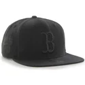 schwarze-snapback-kappe-mit-flachem-schirm-und-schwarzem-boston-red-sox-mlb-logo-von-47-brand-sure-shot