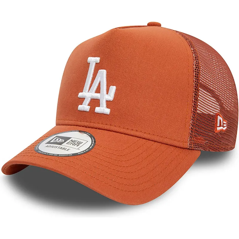 braune-trucker-cap-a-frame-league-essential-der-los-angeles-dodgers-mlb-von-new-era