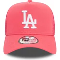 mutzen-gebogen-rosa-snapback-a-frame-league-essential-der-los-angeles-dodgers-mlb-von-new-era
