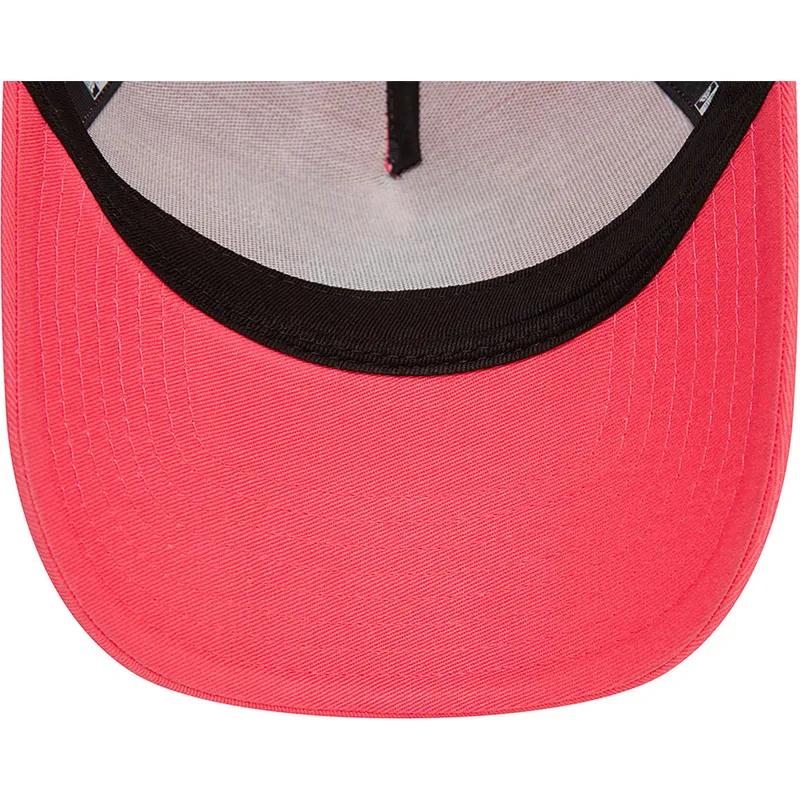 mutzen-gebogen-rosa-snapback-a-frame-league-essential-der-los-angeles-dodgers-mlb-von-new-era