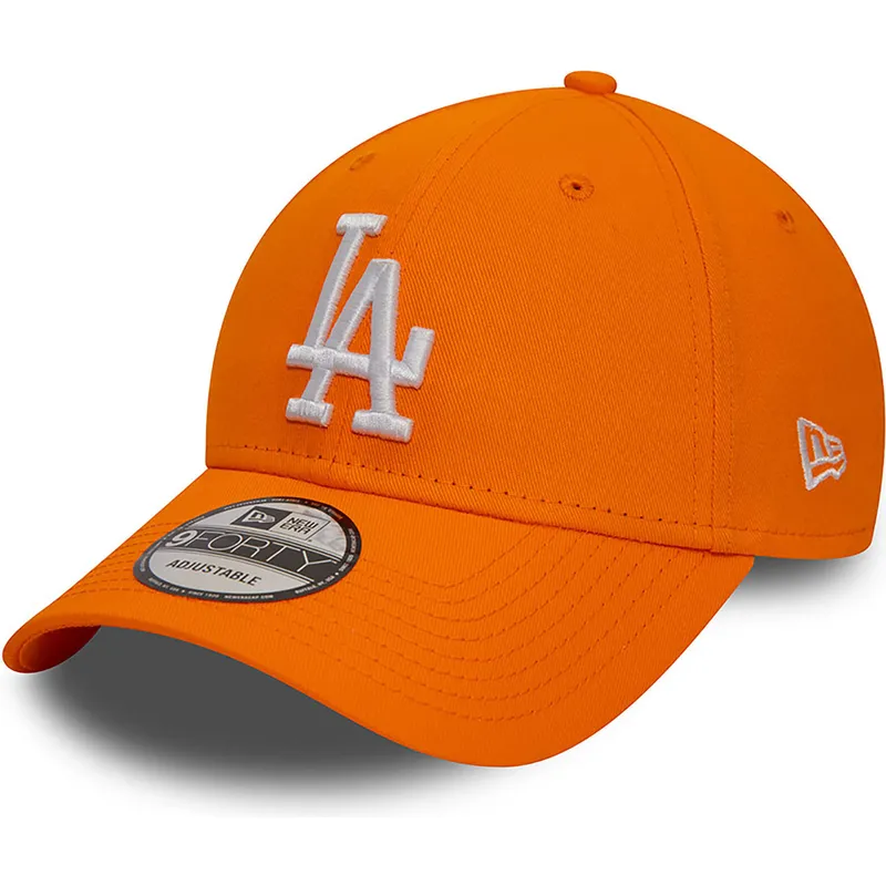 mutzen-gebogen-orange-verstellbares-band-9forty-league-essential-der-los-angeles-dodgers-mlb-von-new-era