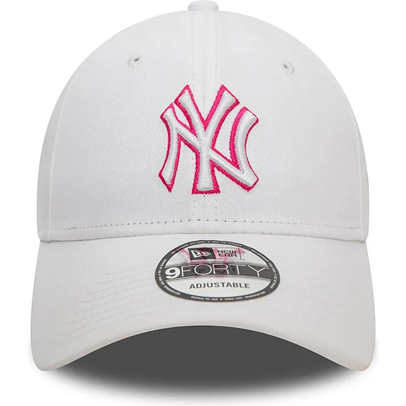 mutzen-gebogen-weiss-verstellbares-band-rosa-9forty-team-outline-der-new-york-yankees-mlb-von-new-era