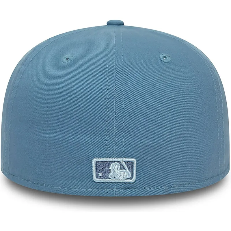 new-era-new-york-yankees-mlb-59fifty-league-essential-blaue-angepasste-flache-kappe-mit-blauem-logo