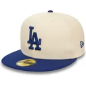 beige-und-blaues-59fifty-team-colour-fitted-cap-der-los-angeles-dodgers-mlb-von-new-era