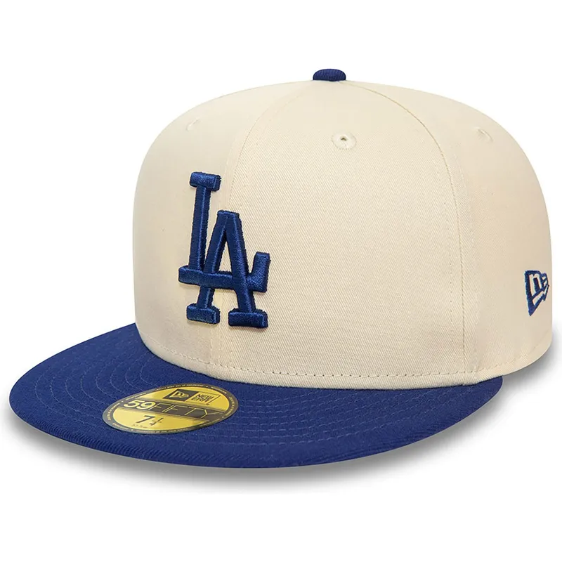 mutzen-flach-beige-angepasst-59fifty-team-colour-der-los-angeles-dodgers-mlb-von-new-era