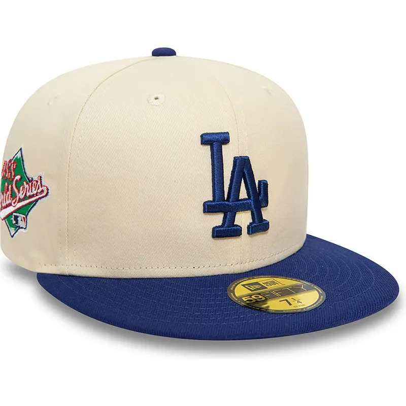mutzen-flach-beige-angepasst-59fifty-team-colour-der-los-angeles-dodgers-mlb-von-new-era