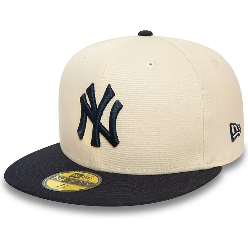 mutzen-flach-beige-angepasst-59fifty-team-colour-der-new-york-yankees-mlb-von-new-era
