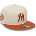 beige-braune-snapback-cap-9fifty-patch-der-new-york-yankees-mlb-von-new-era
