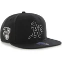 schwarze-snapback-kappe-mit-flachem-schirm-und-schwarz-weissem-oakland-athletics-mlb-logo-von-47-brand-sure-shot