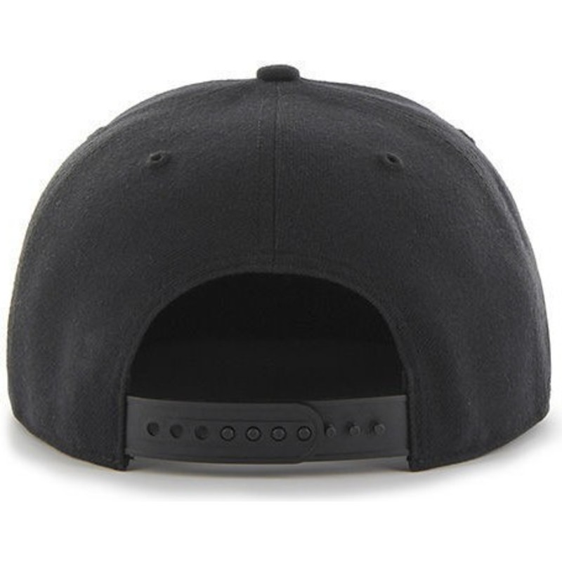 47-brand-flat-brim-schwarzes-logo-oakland-athletics-mlb-sure-shot-snapback-cap-schwarz