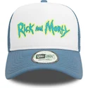 weisse-und-blaue-a-frame-trucker-kappe-mit-rick-und-morty-charakter-von-new-era