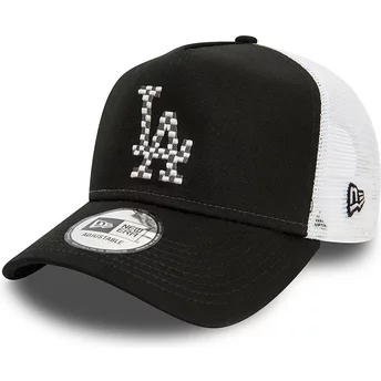 New Era A Frame Seasonal Infill Los Angeles Dodgers MLB Black and White Trucker Hat