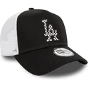 schwarz-weisse-trucker-cap-a-frame-seasonal-infill-der-los-angeles-dodgers-mlb-von-new-era
