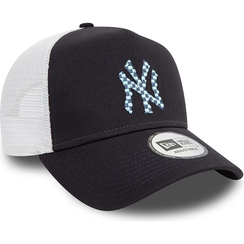 trucker-cap-marineblau-und-weiss-a-frame-seasonal-infill-new-york-yankees-mlb-von-new-era