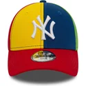 new-era-mlb-new-york-yankees-9forty-block-verstellbare-mehrfarbige-kinderkappe-mit-gebogenem-schirm