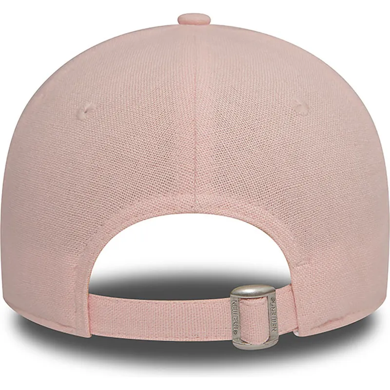 gebogene-rosa-verstellbare-damenkappe-9forty-linen-der-new-york-yankees-mlb-von-new-era