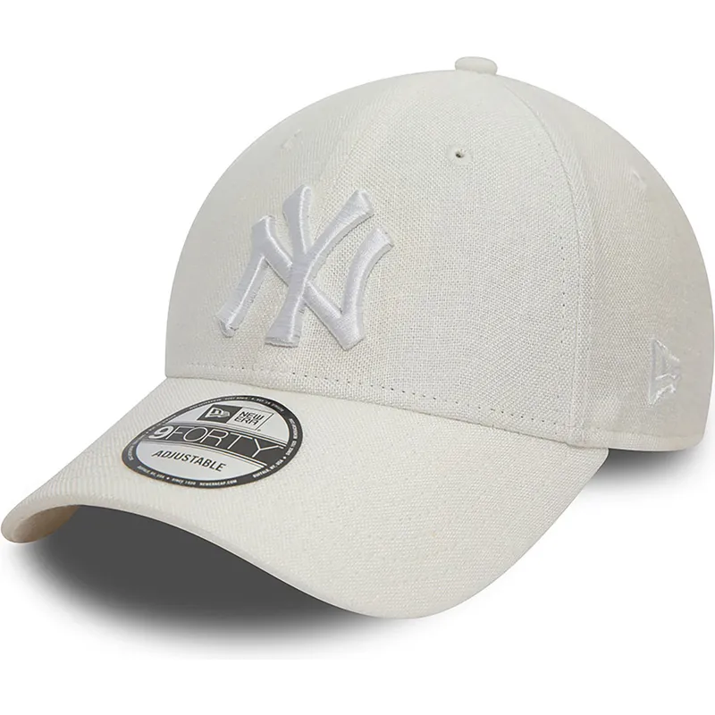 mutzen-gebogen-weiss-verstellbares-band-9forty-linen-der-new-york-yankees-mlb-von-new-era