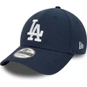 marineblaue-verstellbare-curved-cap-9forty-linen-der-los-angeles-dodgers-mlb-von-new-era