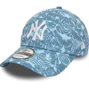 new-era-new-york-yankees-mlb-9forty-summer-all-over-print-verstellbare-blaue-kappe-mit-gebogenem-schirm