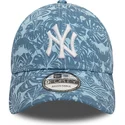 new-era-new-york-yankees-mlb-9forty-summer-all-over-print-verstellbare-blaue-kappe-mit-gebogenem-schirm